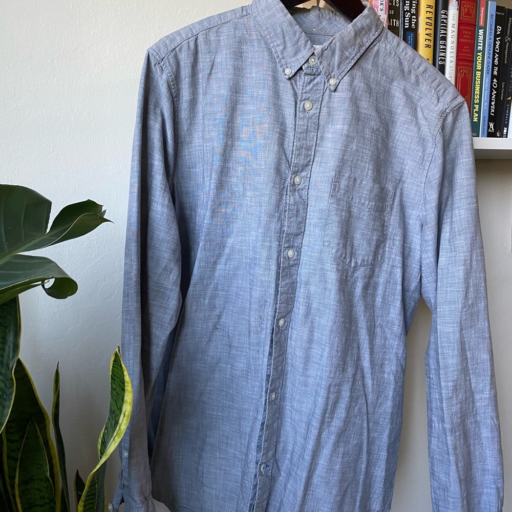 Gap Grey Chambray Shirt L